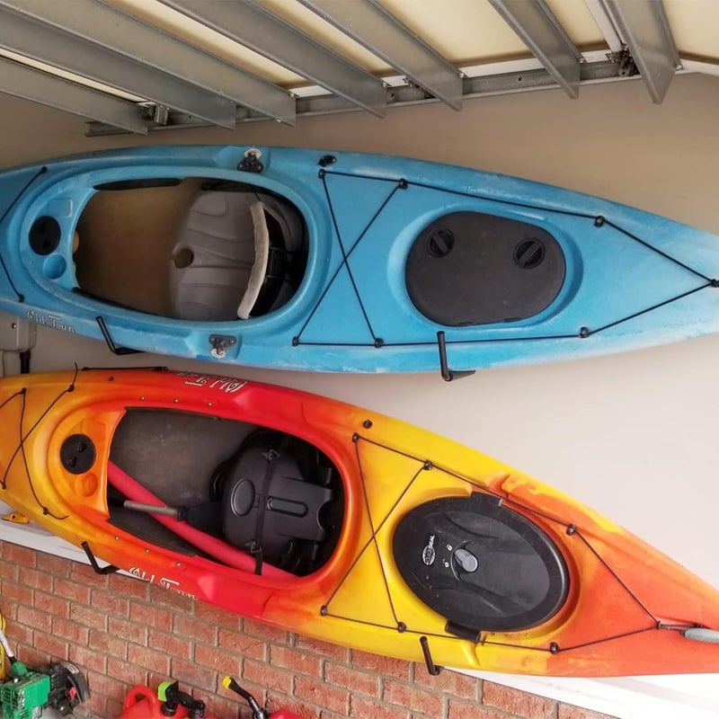 TORACK Kayak Storage Rack, Kayak Wall Mount for Garage Indoor/Outdoor Lightweight Kayaks Holders for Surfboards, Skis, Snowboards, Paddle Boards Holds Up to 50 lbs(Pack of 6) - Image 2
